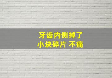 牙齿内侧掉了小块碎片 不痛